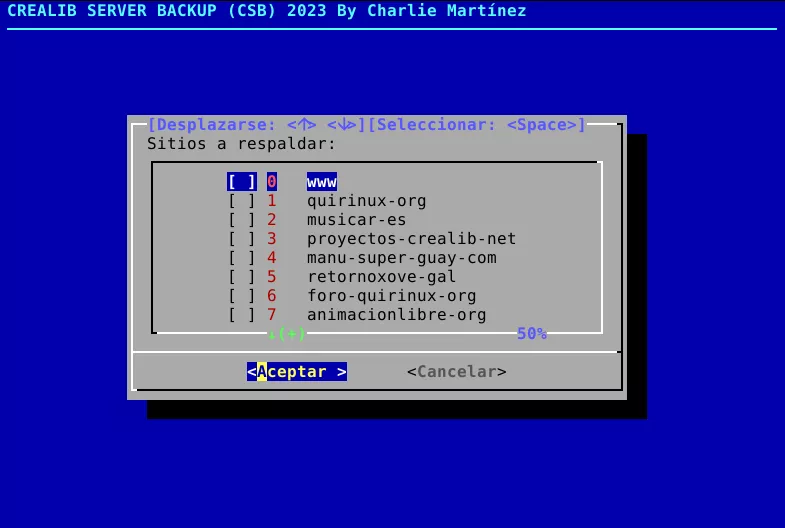 Programa para hacer backup para servidores Debian.