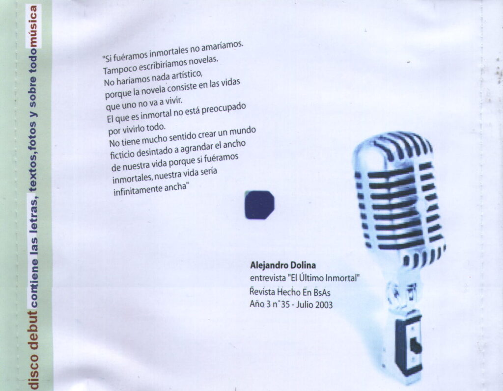 CD Intentar de Charlie Martinez - Contraportada interna
